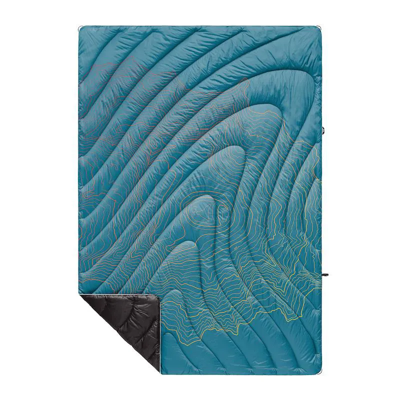 Rumpl Printed Original Puffy Blanket Mount Rainier Teal Warm Fade